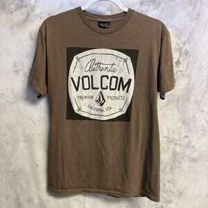 Vintage Y2k Volcom T Shirt Mens Medium 19x25.5 Brown Surf Skate